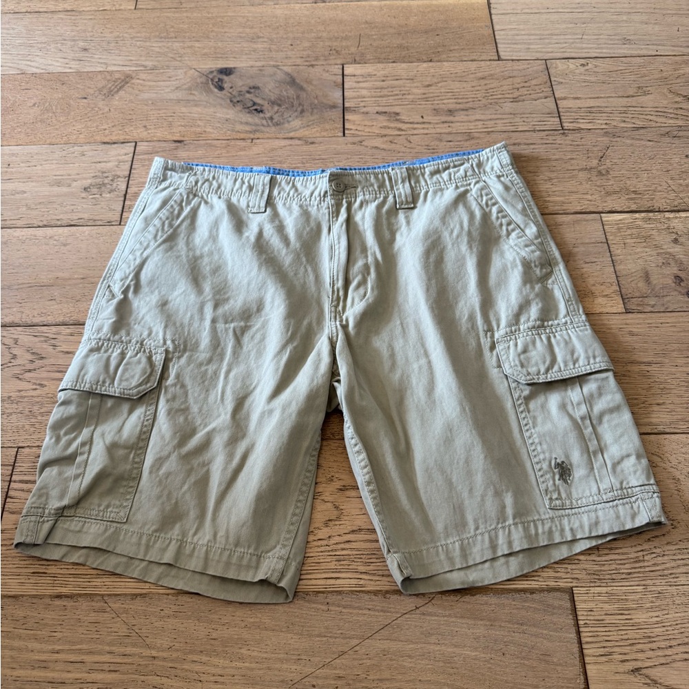 US Polo Men's Tan Khaki Cargo Shorts Size 38 (575)